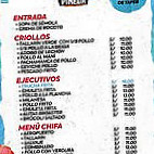 Polleria Pineda menu