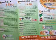 Côté Pizza menu