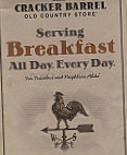 Cracker Barrel Old Country Store menu