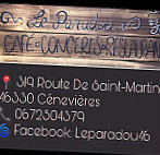 Le Paradou menu