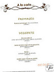 Auberge De La Tour menu