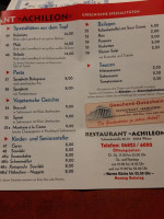 Achileon menu