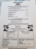 Anchor And Wheel Inn- The Island menu