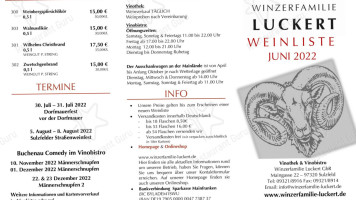 Vinothek Vinobistro Luckert Gbr menu