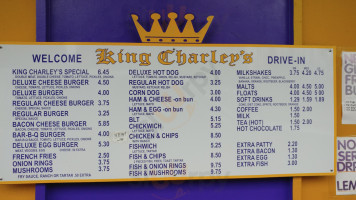 King Charley's Drive-in menu