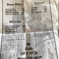 Mi Pueblo Tienda Taqueria menu