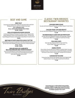 Twin Bridges Restaurant Martini Bar menu