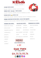 Chez Maria menu