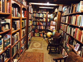 Legends Books, Antiques Old Fashioned Soda Fountain inside