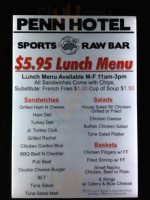 Penn Sports Raw menu