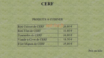 Auberge Des Cerfs De Kerfulus menu