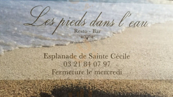 Les Pieds dans l'Eau menu