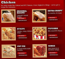 KFC menu