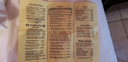 Mr Bbq menu