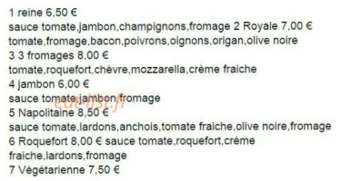 Doudou Pizza menu