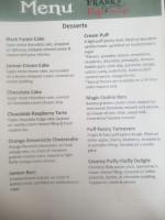 Frank's Eats Sweets menu