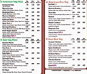 US Pizza menu