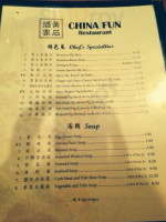 China Fun Resturant menu