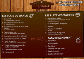 Le Chalet menu