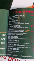 Le Kiosque A Pizzas menu