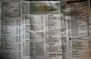 China Cafe menu