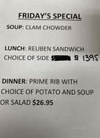 Rimrock Lodge menu