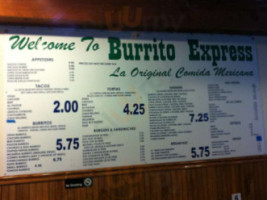 Burrito Express menu