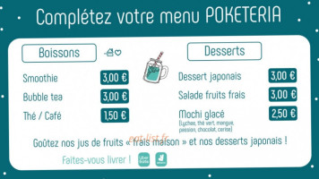 Poketeria menu