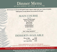 The Fern Cafe menu