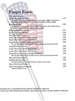 Smoke House Tavern menu