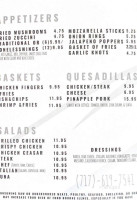 Mac's Pizzarina menu