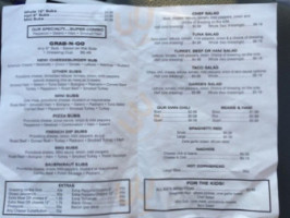 Sub Shop Deli menu