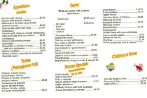 Tortilleria Rancho Grande menu