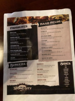 Stone City Saloon menu