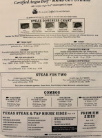 Texas Steak Tap House menu