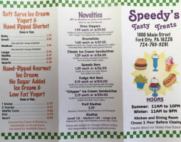 Speedy's Tasty Treats menu