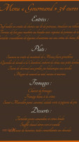 Hotel Restaurant Vuillot menu