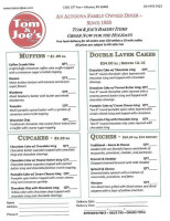 Tom Joes menu