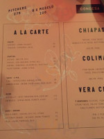 Condesa menu