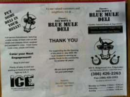 Bluemule Deli menu