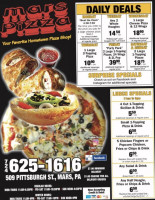 Mars Pizza menu