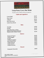 Delmonico's Italian Steakhouse - Clifton Park menu