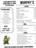 Murphy's menu