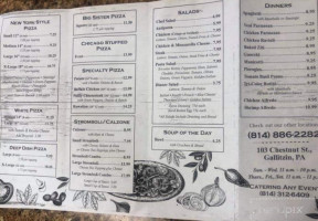 Mama Sue's Pizza menu