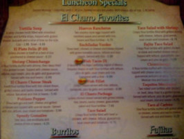 El Charro Mexican menu