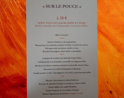 La Pilotine menu