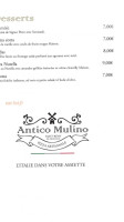 L'antico Mulino menu