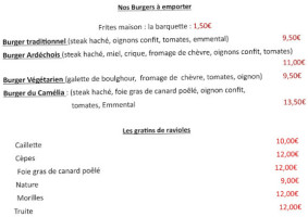 Le Camélia menu