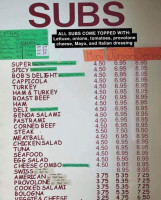 Bob’s Sub Sandwich Shop menu