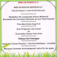 L'escapade menu